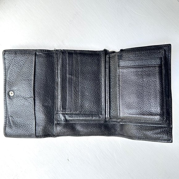 SWISSGEAR  Black Genuine Leather card holder bills and coins wallet - Picture 3 of 8